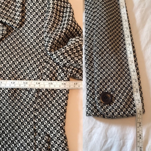 ANN TAYLOR Black & White Houndstooth Swing Blazer - Picture 7 of 8